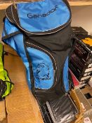 Ten blue and black Ganador cricket bag pack