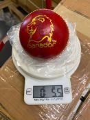 Two red Ganador cricket balls 5.5oz