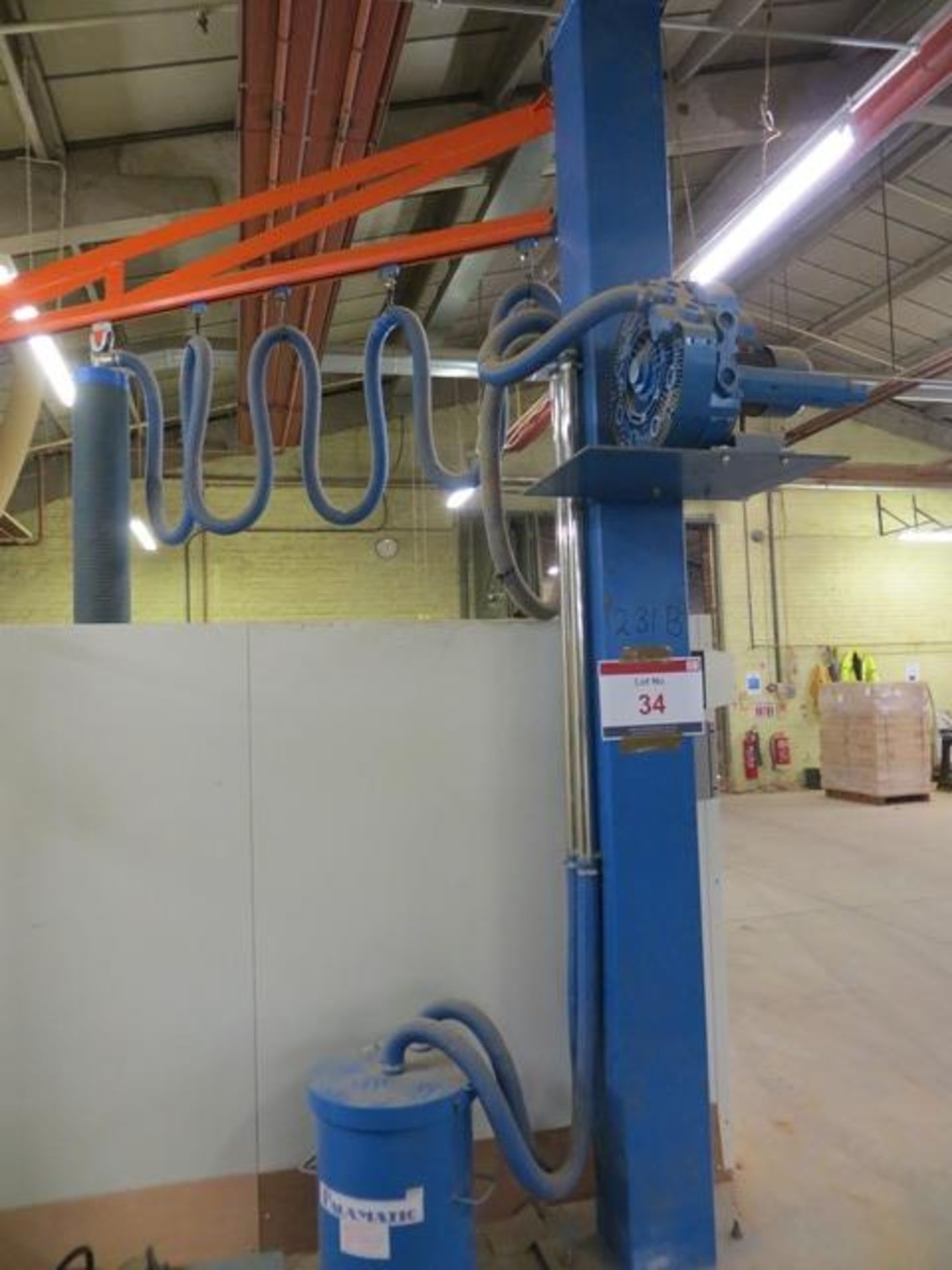 Palamatic jib mounted panel vacuum lifter SWL 100kg (3 Phase). * A work Method Statement and Risk