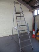 Zarges EN131 2.08m set of aluminium 8 rung A frame ladders