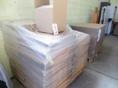 Two pallets of various cardboard packaging & four rolls of bubble wrap (700mm wide)