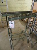 Two height adjustable roller trestles