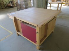 Emir workbench with four cupboards 4' x 4'