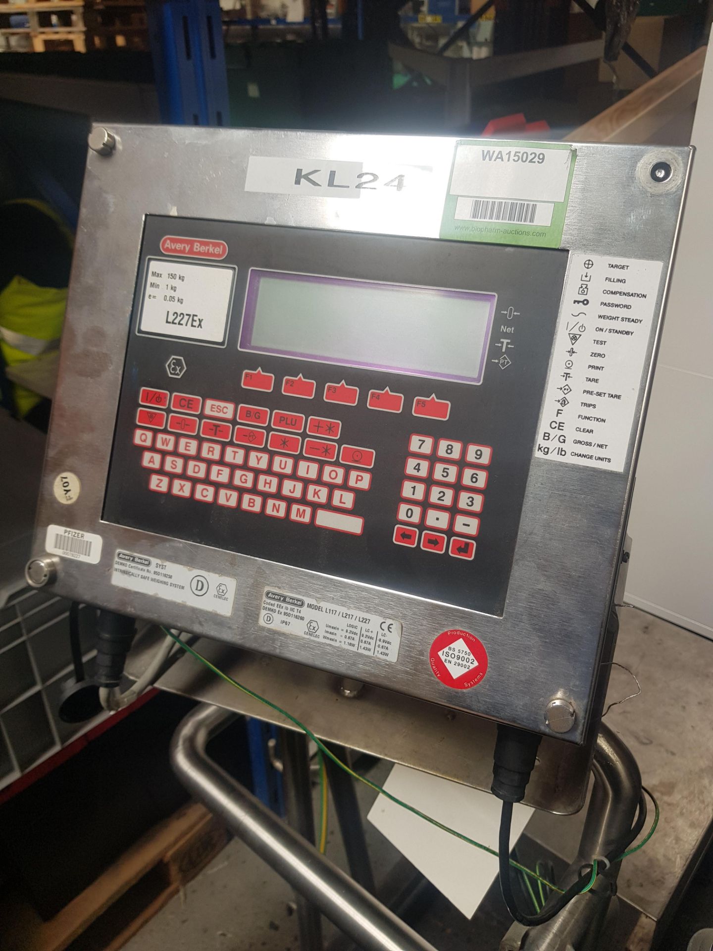 Avery Berkel KL24 Model L117/L217/L227 Intrinsically Safe Weighing System