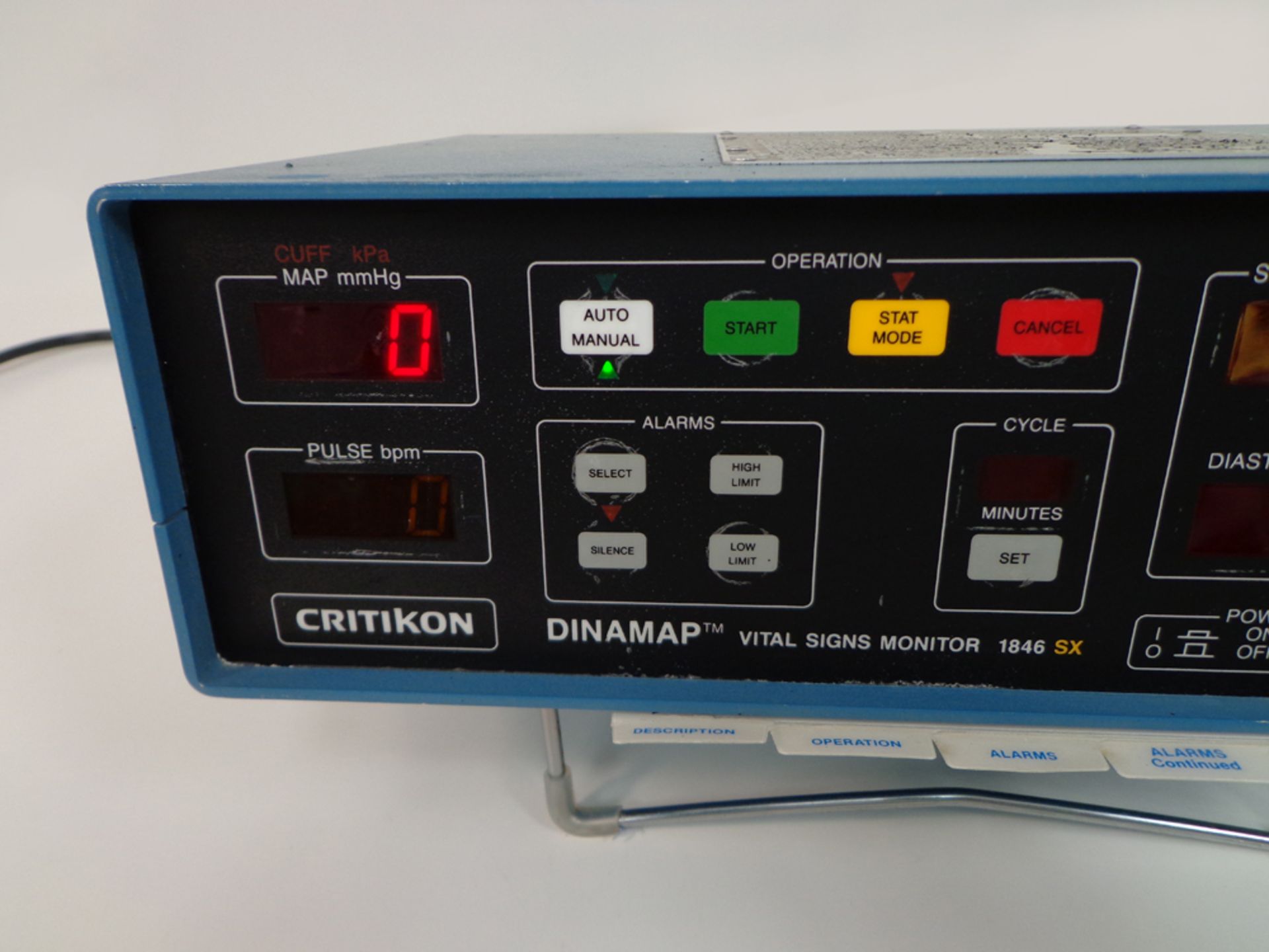 Critikon Dinamap 1846 SX Vital Signs Monitor with Integrated Oxytrak Pulse Oximeter (WA13254) - Image 2 of 8