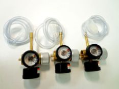 U S Gauge Model 23 15psi/Contents 400psi Gas Regulators with Rodent Face Masks and Feeder Tubes (