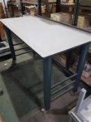 Trespa Laboratory Bench with wheels, resistant to all chemicals and can withstand well over a