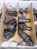 Two boxes and contents of quick change CNC/slant bed turret tool holders (Recommended collection