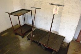 Three various steel frame mobile trollies (Recommended collection period for this lot Wednesday 15th