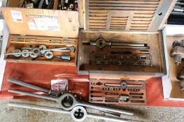 Various boxed/unboxed tap and die sets (Recommended collection period for this lot Wednesday