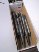 Box and contents to incl. assorted HSS taper shank/straight drill bits, etc. (as lotted) (