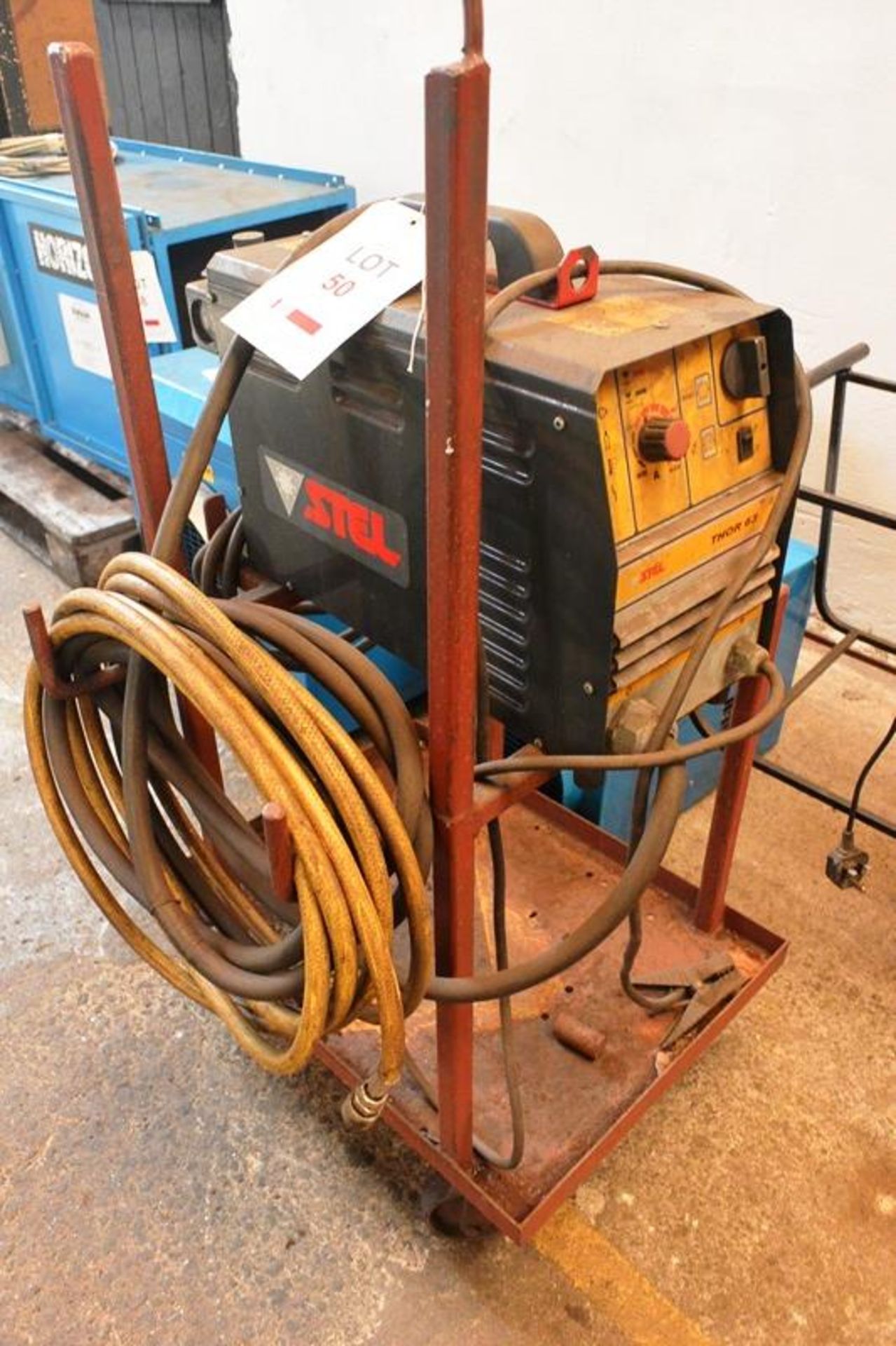 Stel Thor 63 plasma cutter, serial no. AL-241630 with gun and trolley stand (out of commission)...