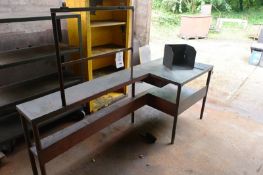 Steel frame twin shelf fabricated bench, approx 2400mm in length (Recommended collection period