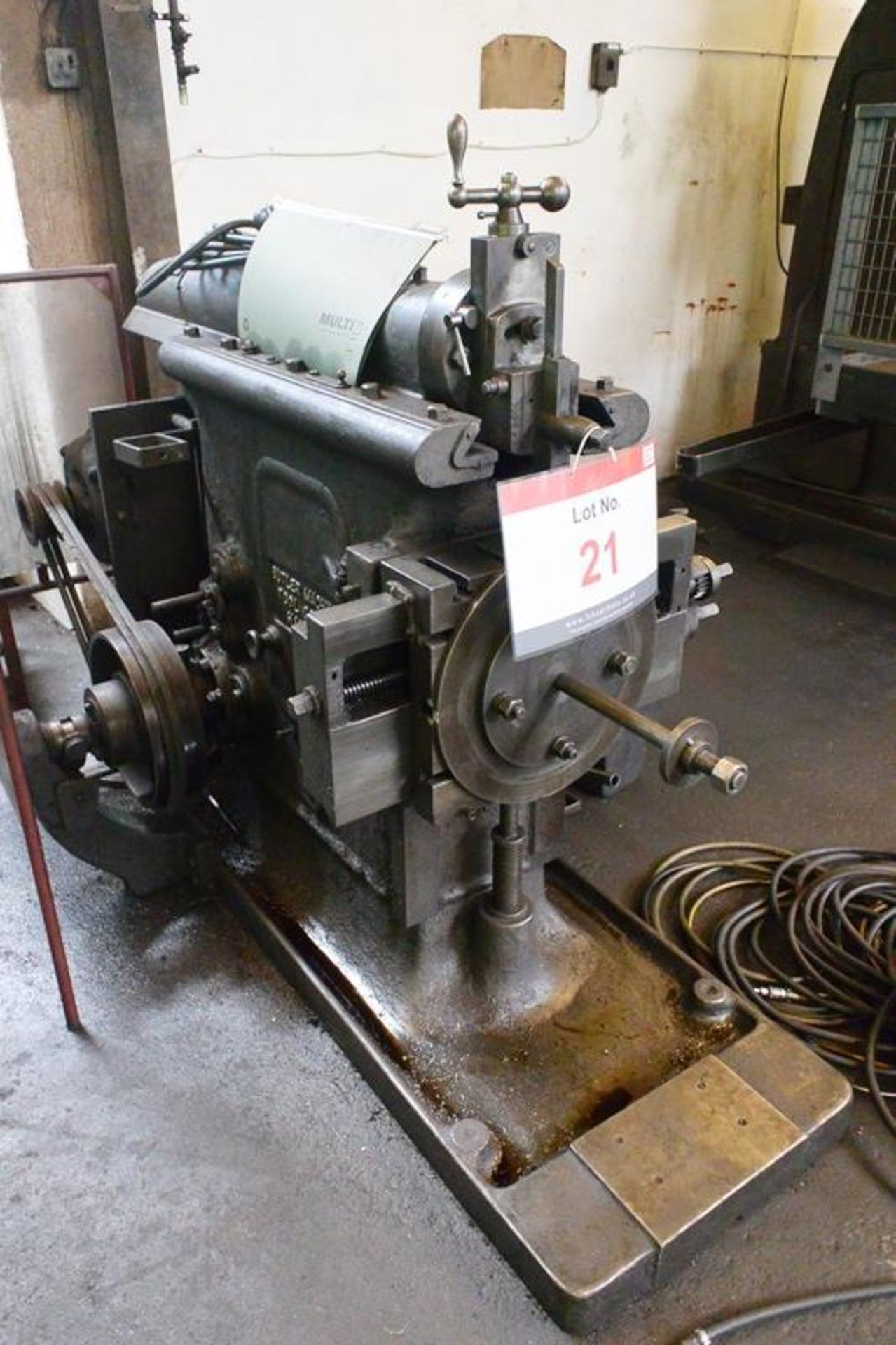 Butler 18" slotting machine with slotted table and work holding fixture (Please note: A work