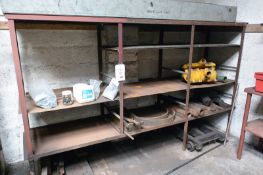 Steel welded storage rack, approx 2750 x 1700mm and remaining loose contents (Recommended collection