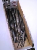 Box and contents to incl. assorted HSS taper shank drill bits, etc. (as lotted) (Recommended