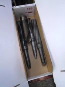 Box and contents to incl. assorted HSS taper shank drill bits, etc. (as lotted) (Recommended