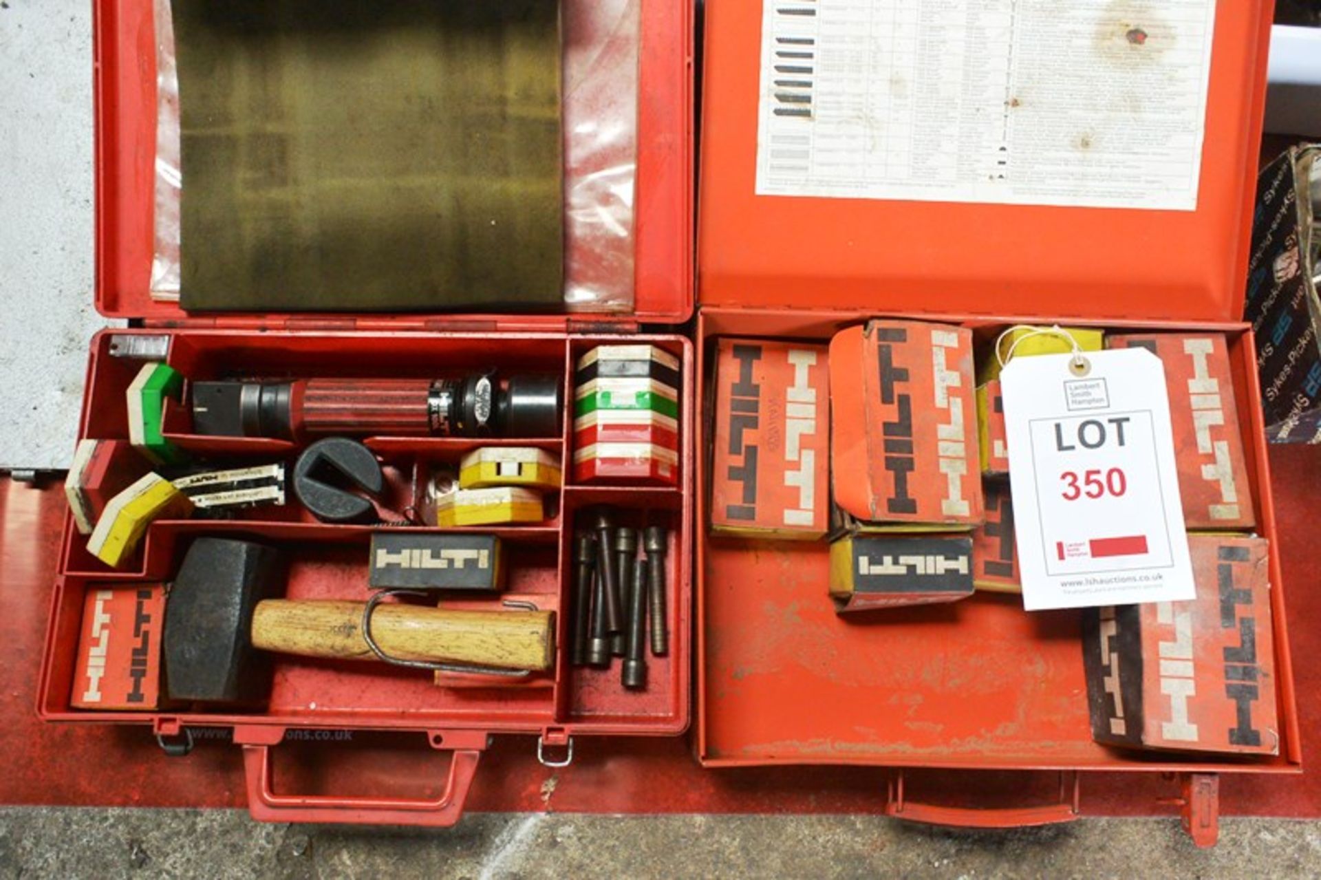 Two boxes of Hilti consumable fittings and Hilti DX100L tool (Recommended collection period for this