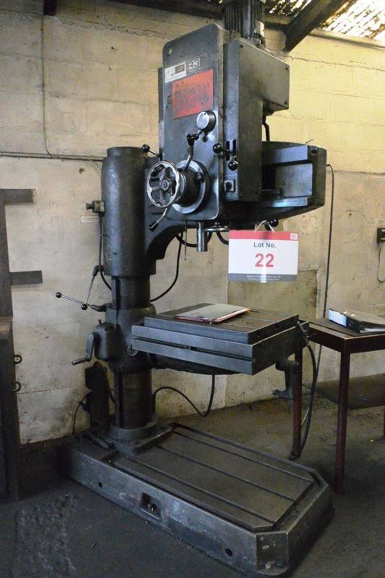Qualters & Smith R3 radial arm drill, serial no. 1100, 50 - 1750 rpm spindle speeds, 36" swing
