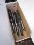 Box and contents to incl. assorted HSS taper shank drill bits, etc. (as lotted) (Recommended