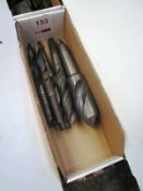 Box and contents to incl. assorted HSS taper shank drill bits, etc. (as lotted) (Recommended