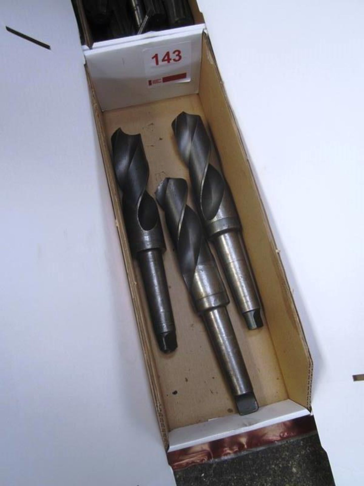 Box and contents to incl. assorted HSS taper shank drill bits, etc. (as lotted) (Recommended