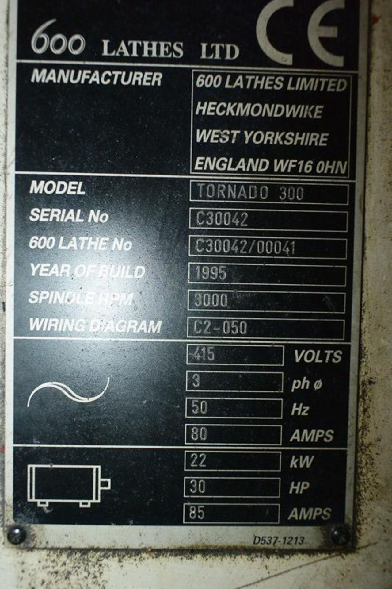 Colchester Tornado 300 slant bed CNC turning centre, serial no. C30042 (1995), GE Fanuc series 0-T - Image 8 of 9