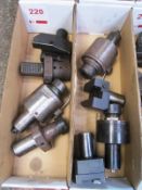 Two boxes and contents of quick change CNC/slant bed turret tool holders (Recommended collection