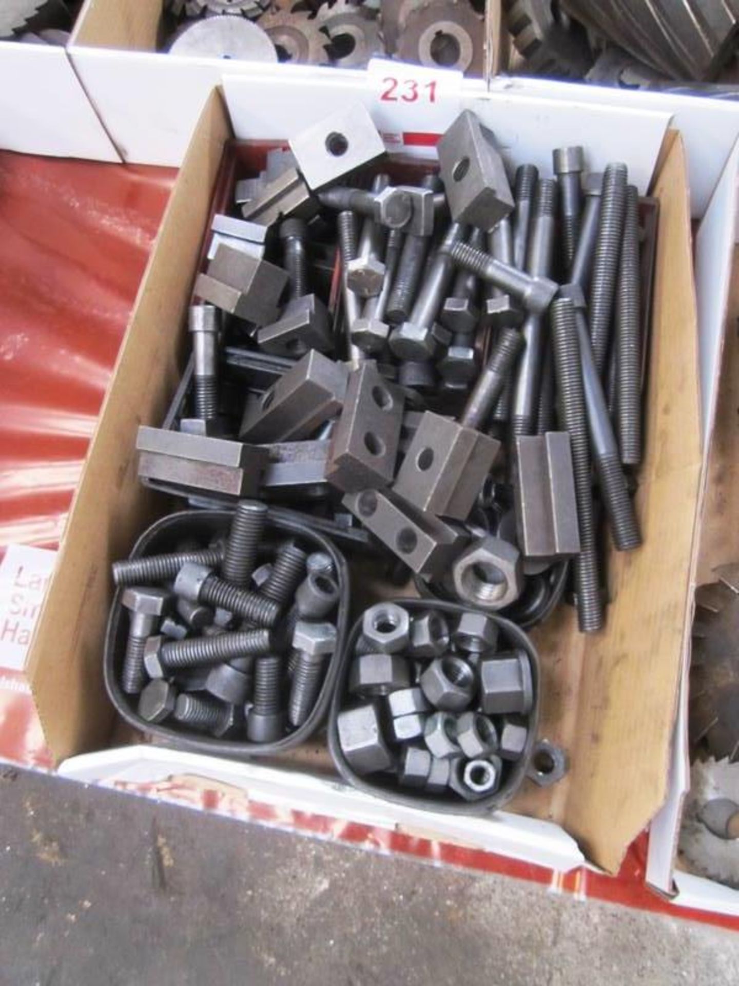 Box and contents to incl. various clamping nuts/bolts, etc. (Recommended collection period for