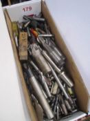 Box and contents to incl. various taper shank/straight, reamers, etc. (as lotted) (Recommended