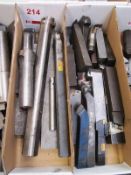 Box and contents to incl. assorted insert tool holders, turning tooling, etc. (Recommended