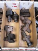 Two boxes and contents of quick change CNC/slant bed turret tool holders (Recommended collection