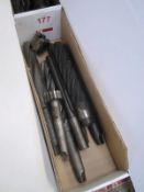 Box and contents to incl. various taper shank/straight, reamers, etc. (as lotted) (Recommended