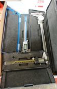 Box and contents to incl. two boxed digital calipers and one boxed analogue caliper (Recommended