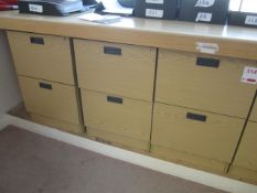 Three wood effect 2 drawer filing cabinets