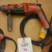 Hilti TE2 110v rotary hammer drill, serial no. 354506, 600w, with carry case