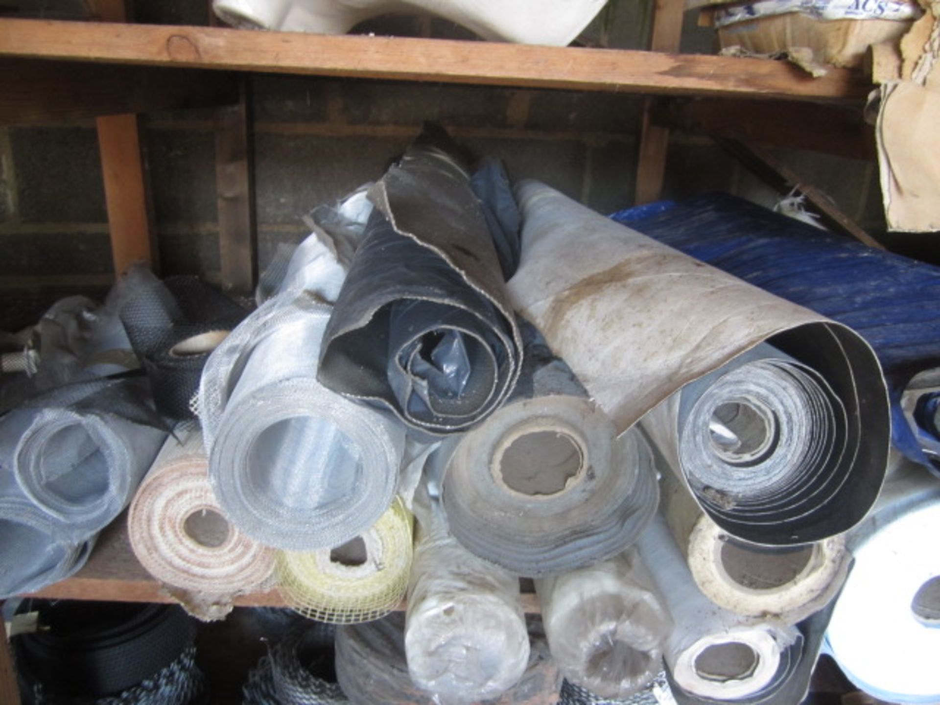 Quantity of assorted reeled Exmet reinforcement membrane, hand basin and pedestal, etc. - Image 5 of 7