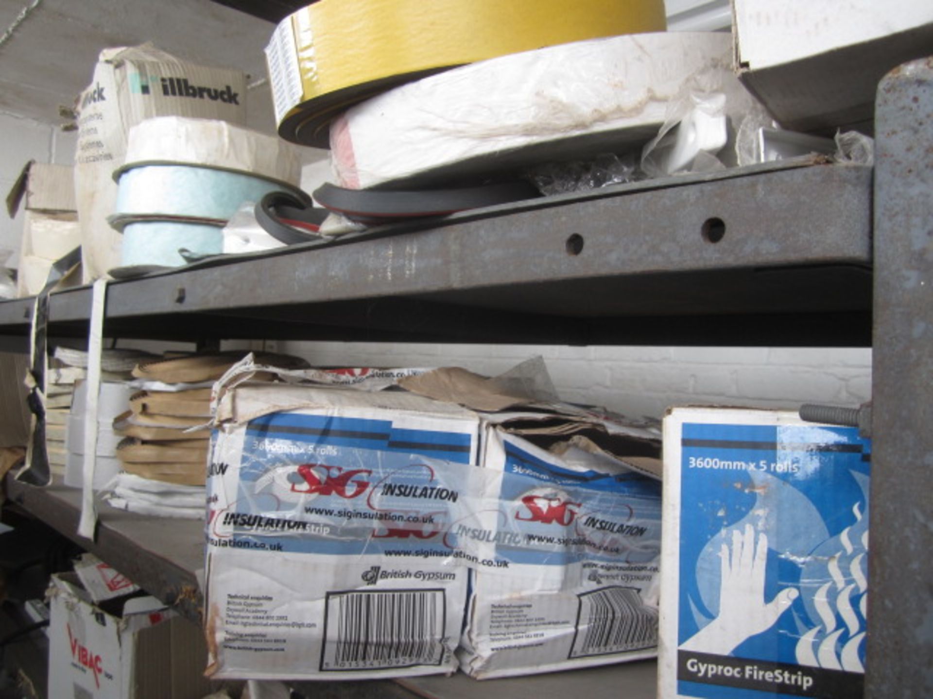 Contents of racking including assorted wall tiles, ceiling roses, flexistrip, acrylic adhesive - Image 8 of 17