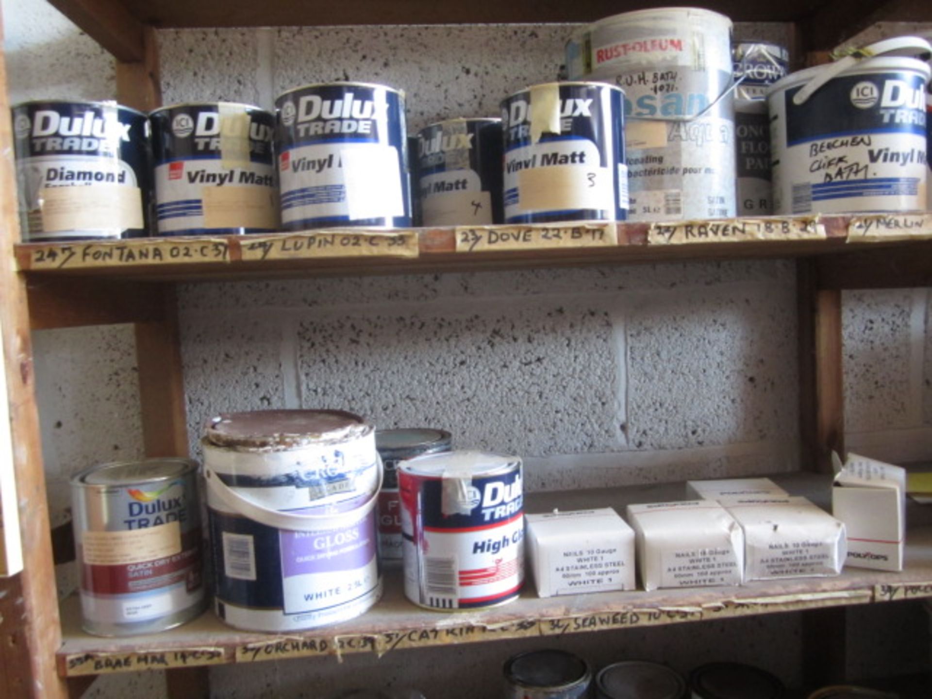 Quantity of assorted part tins of paint, including white, eggshell, high gloss, emulsion, Smith - Image 2 of 9