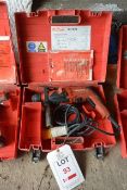Hilti TE2 110v rotary hammer drill, serial no. 354506, with carry case