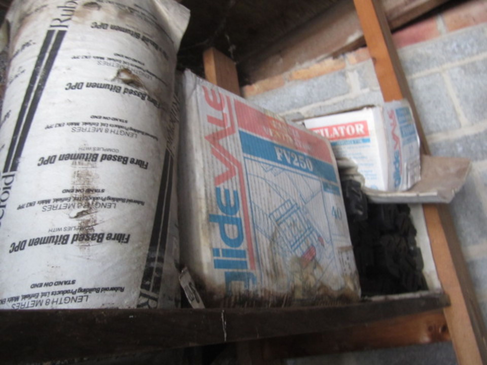 Contents of rack including assorted reels of damp proof course, sub floor Compound, adhesive seal, - Image 11 of 11