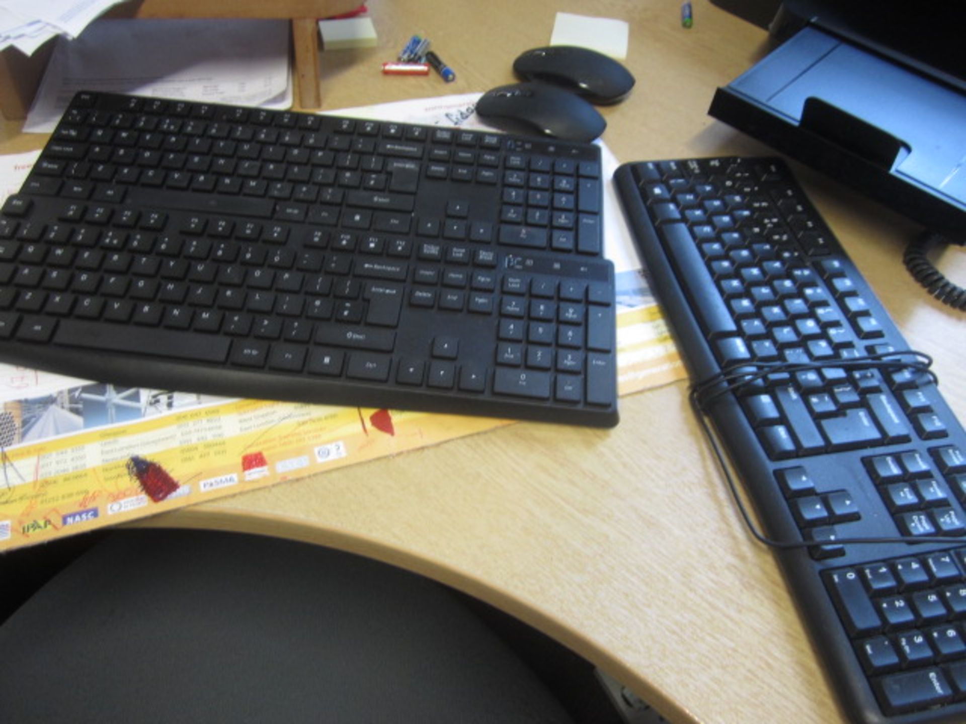 Two assorted computer systems, two flat screen monitors, three keyboards, 2 mouse - Image 2 of 4