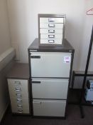 Steel 4 drawer filing cabinet, steel 6 drawer and 5 drawer storage units