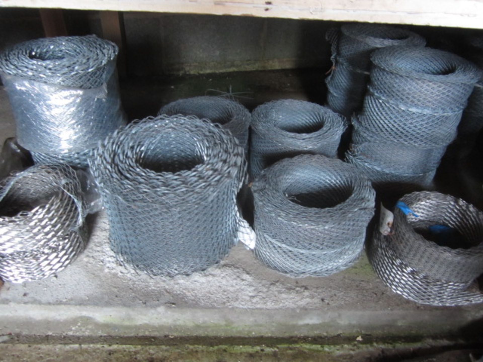 Quantity of assorted reeled Exmet reinforcement membrane, hand basin and pedestal, etc. - Image 2 of 7