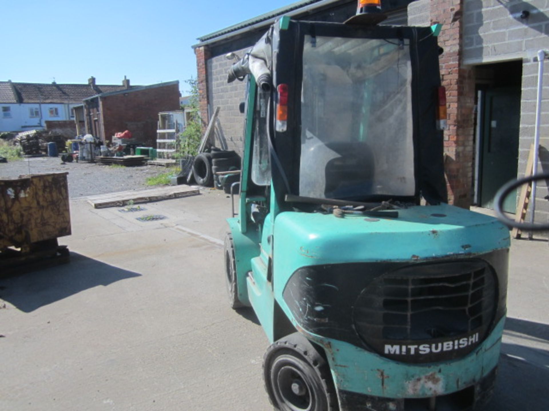 Mitsubishi 35 diesel powered duplex mast forklift truck, with side shift and all weather canopy, - Image 4 of 12