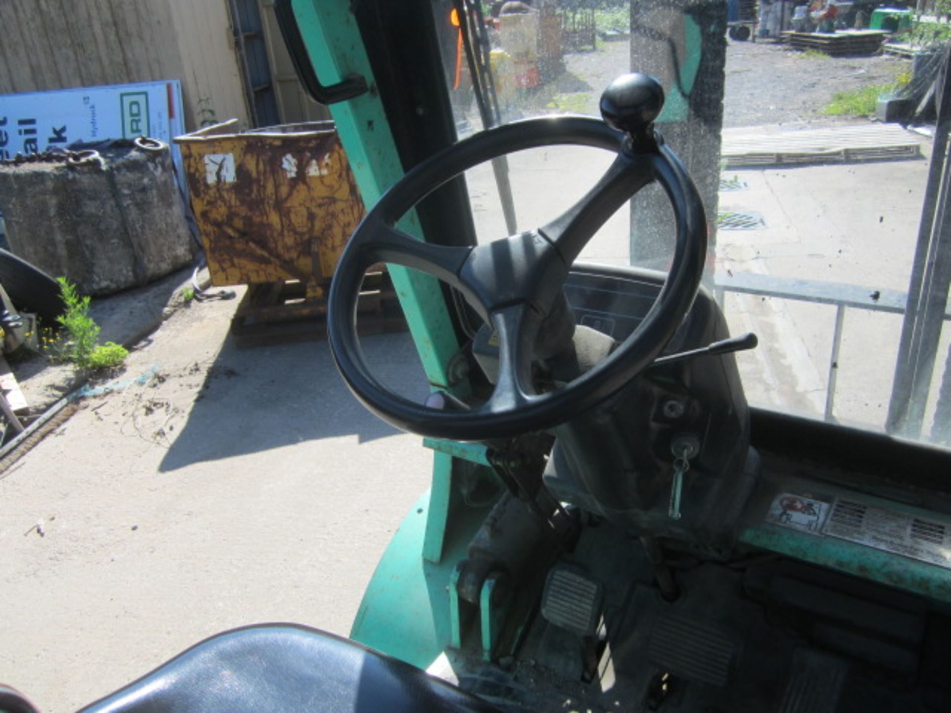 Mitsubishi 35 diesel powered duplex mast forklift truck, with side shift and all weather canopy, - Image 5 of 12