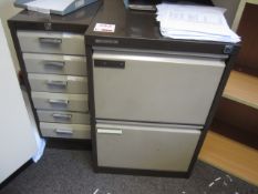 Steel 2 drawer filing cabinet and steel 6 drawer storage unit