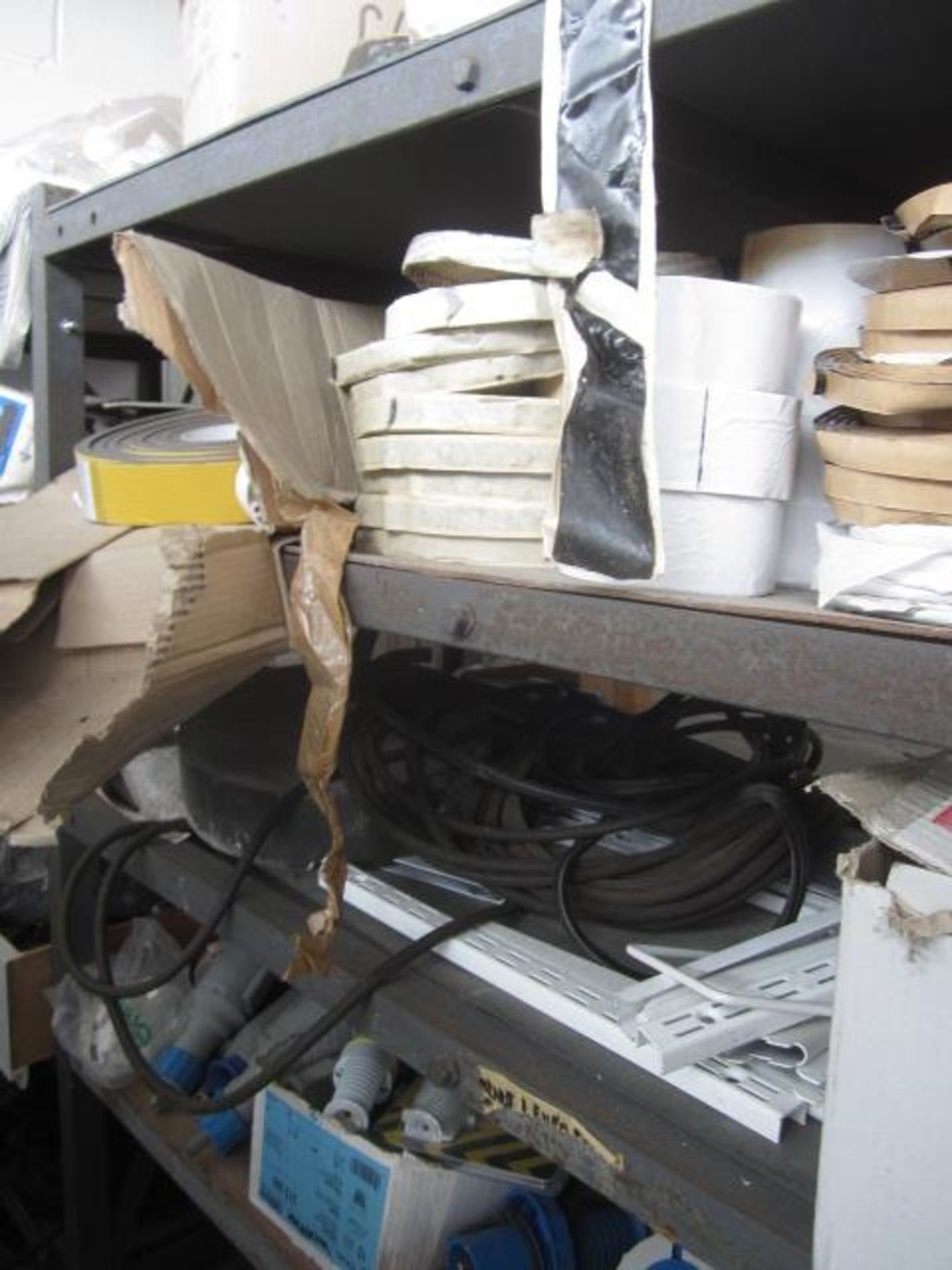 Contents of racking including assorted wall tiles, ceiling roses, flexistrip, acrylic adhesive - Image 10 of 17