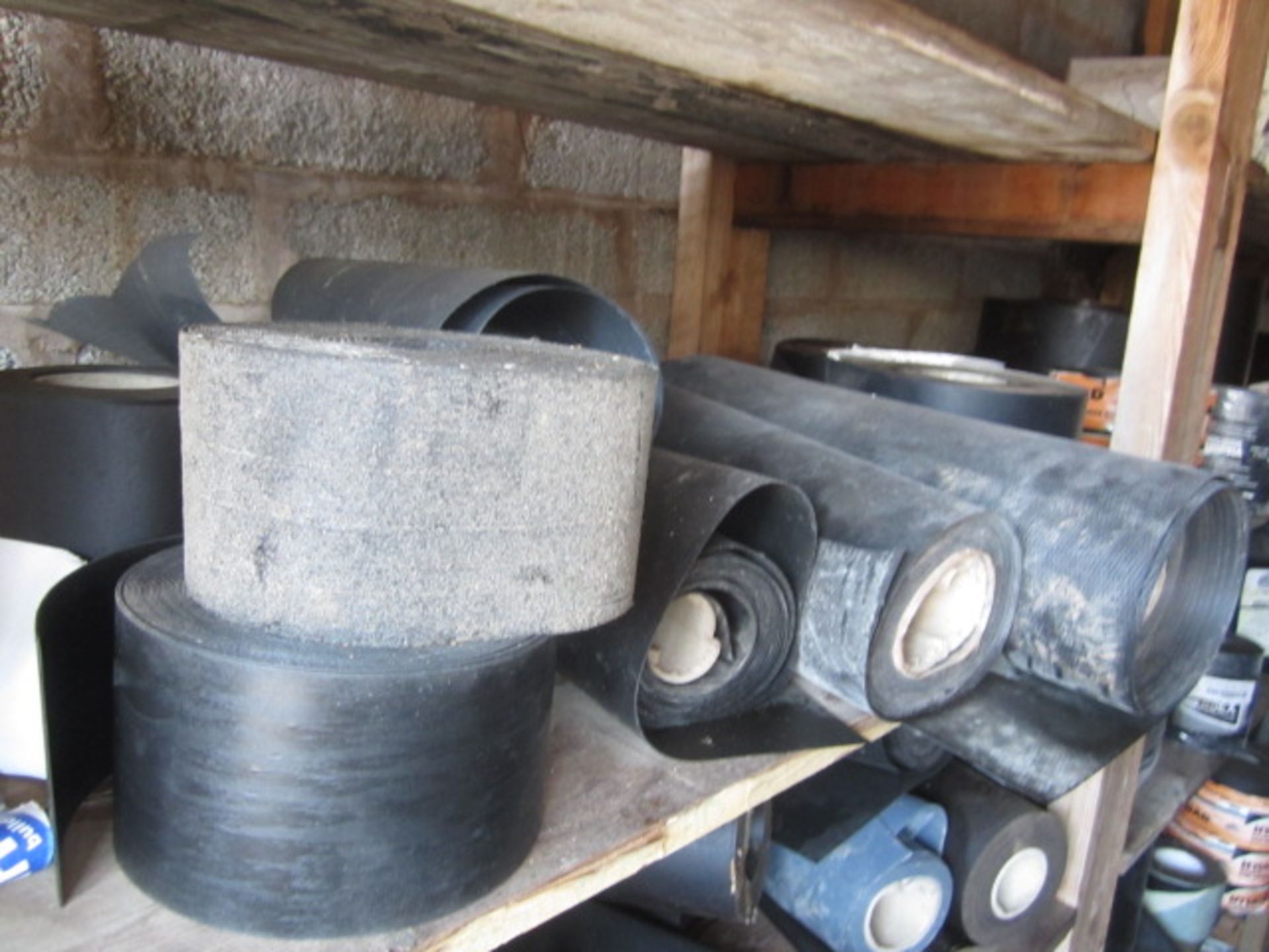 Contents of rack including assorted reels of damp proof course, sub floor Compound, adhesive seal, - Image 2 of 11