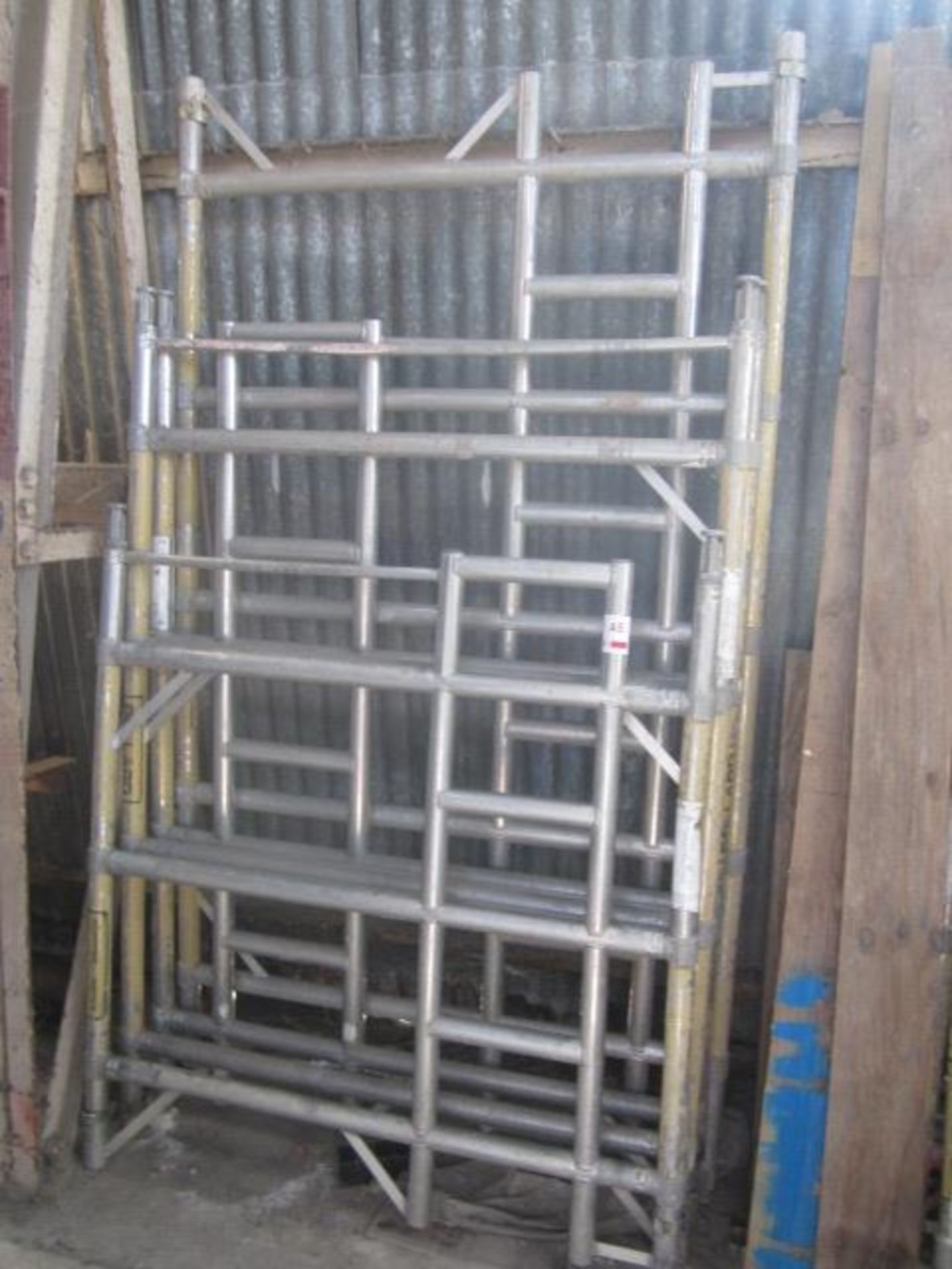 Euro Towers 9 panels double width ladder frame, four steel bins and thirty two 7.5 and 8.5 feet